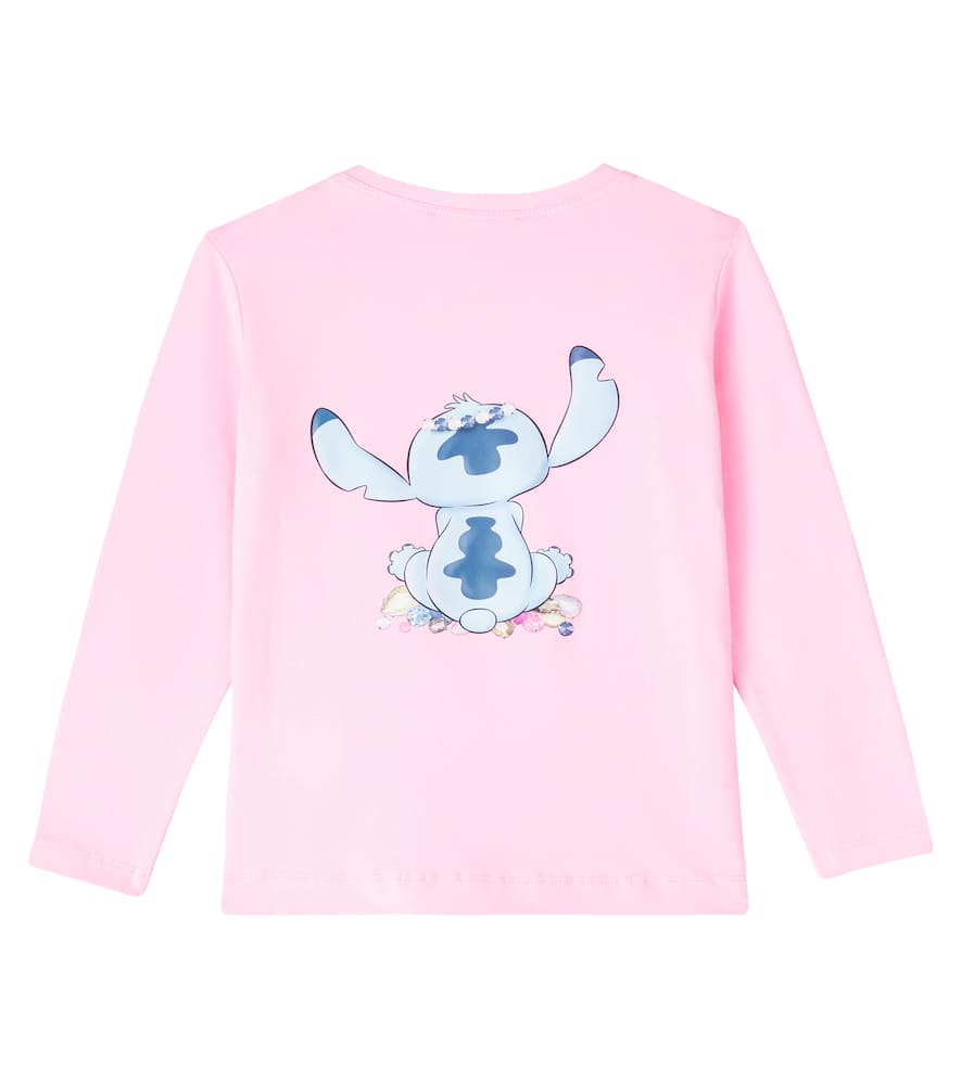 X Disney Stitch cotton-blend jersey top