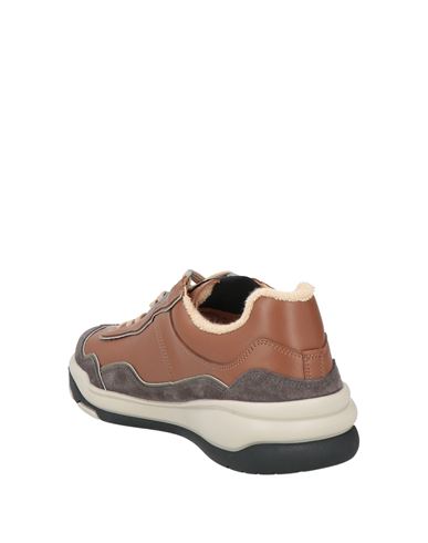 Man Sneakers Brown Size 8 Calfskin