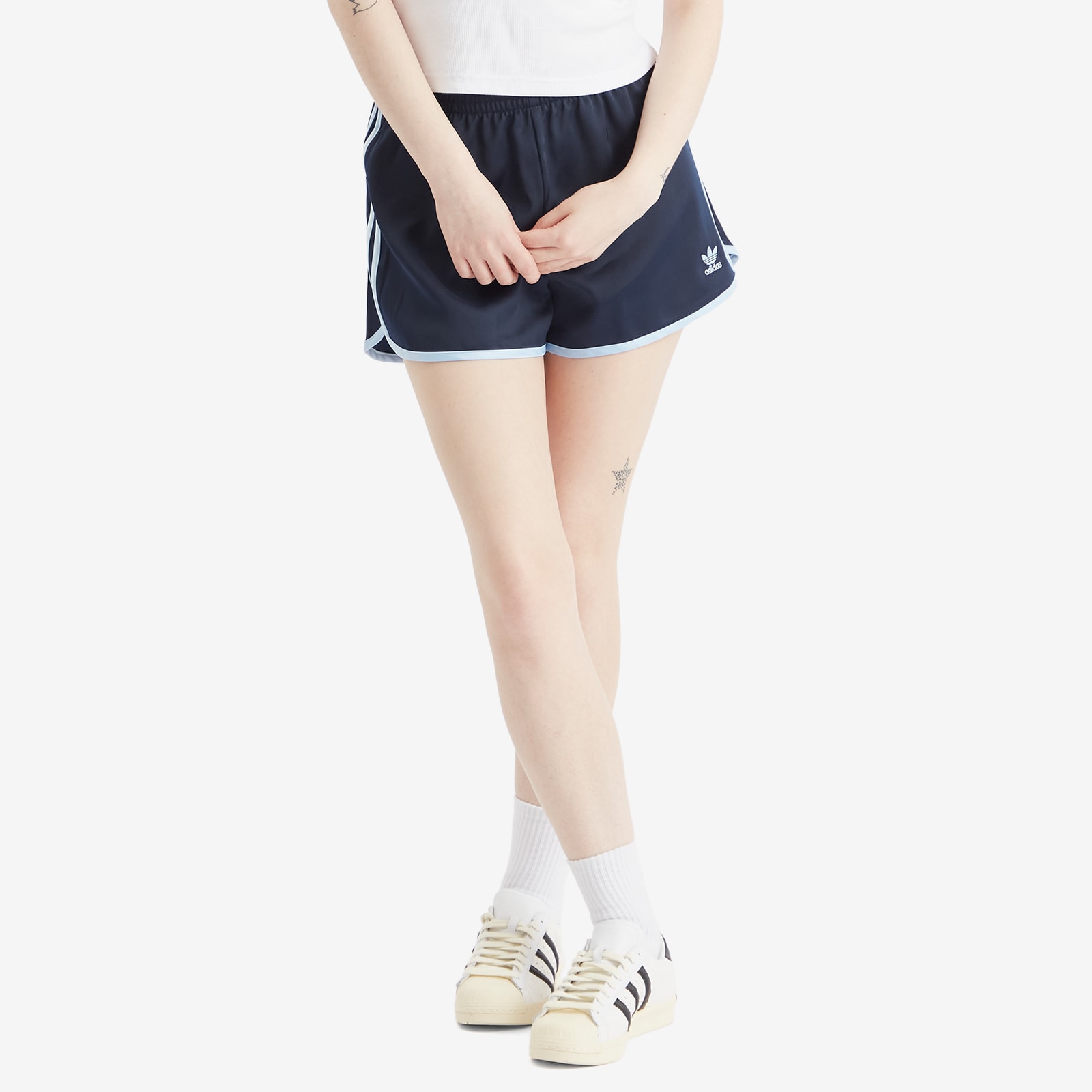 Adidas Women's 3 Stripe Sprinter Short in Night Indigo