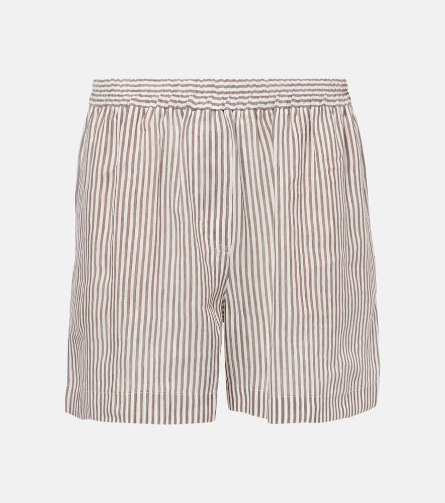 Linen and silk Bermuda short