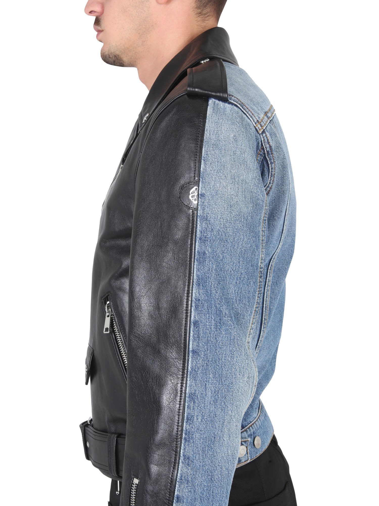 Panelled biker jacket