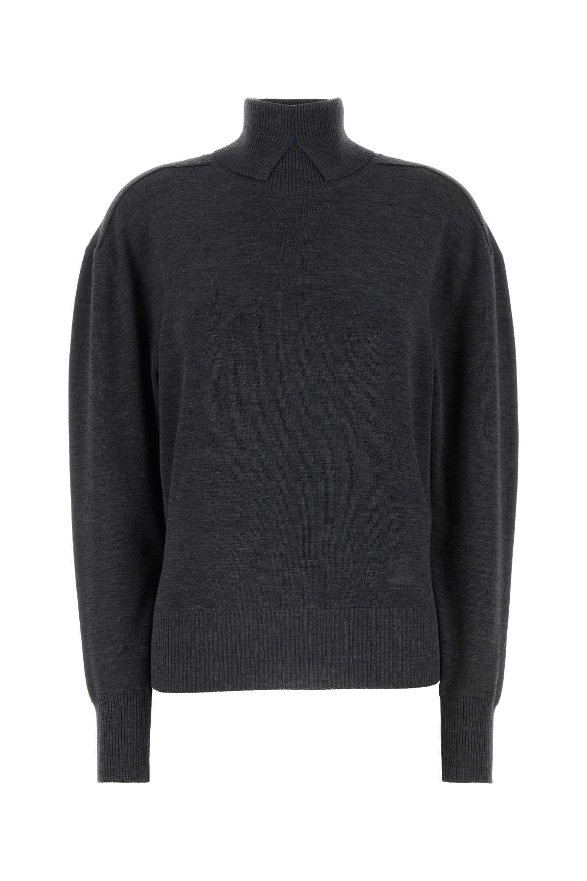 Wool Turtleneck Sweater — Gray