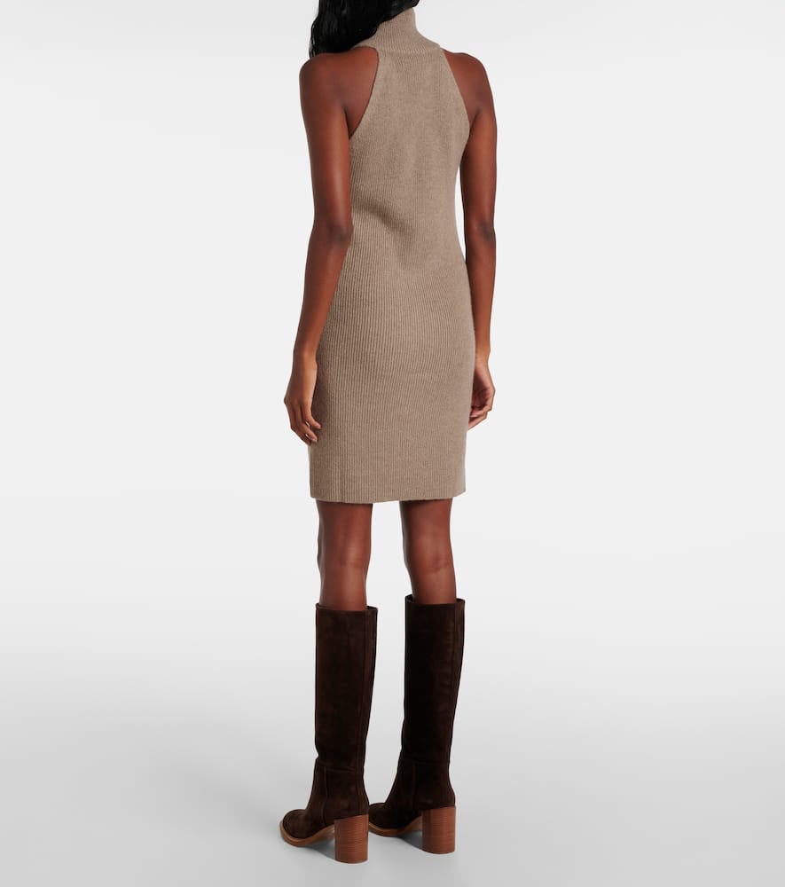 Carmen ribbed-knit cashmere minidress