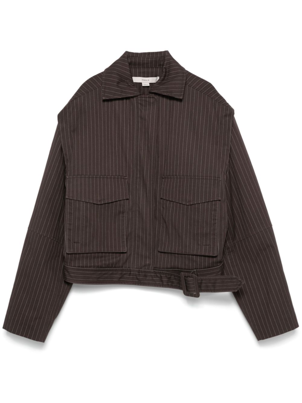 Pinstriped bomber jacket - Brown