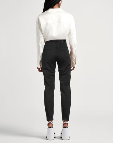 Woman Pants Black Size 24 Cotton, Elastane