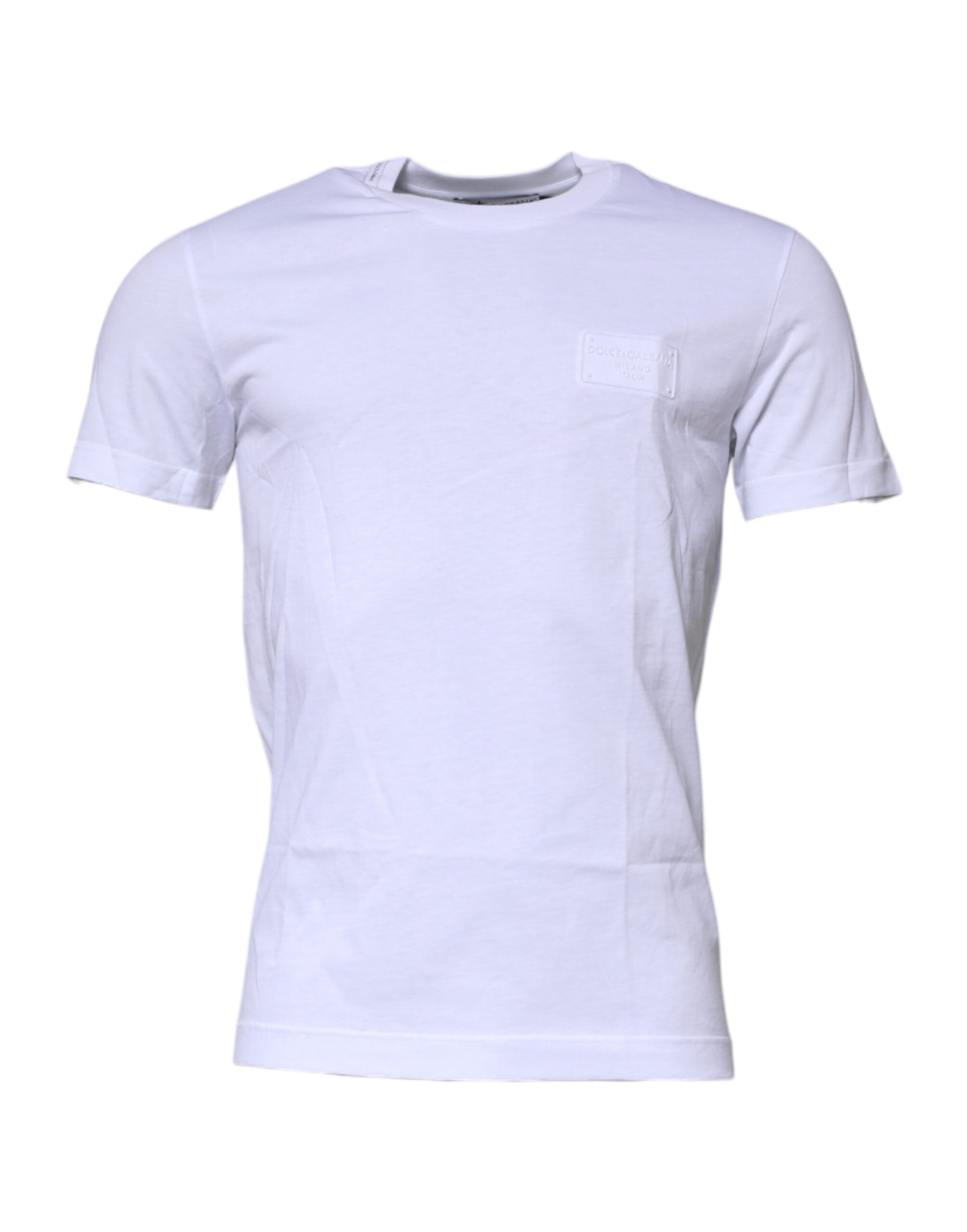 Logo Plaque Cotton T-Shirt — White