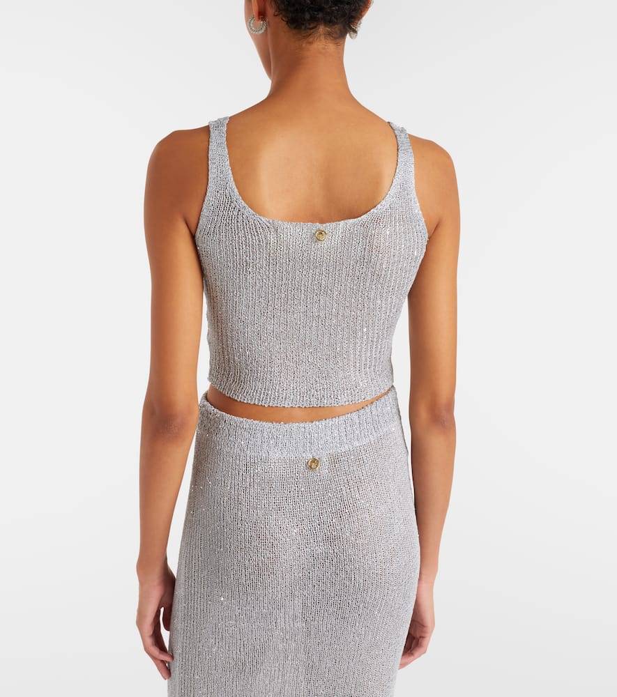 Aretha sequined crop top