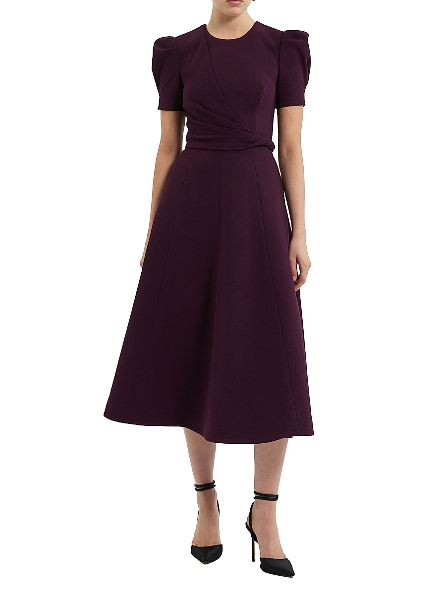 Women's Syrah Crepe Fit & Flare Midi-Dress - Blackberry