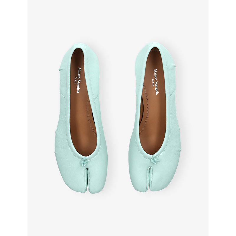 Womens Tabi Ballerina Leather Heeled Shoes