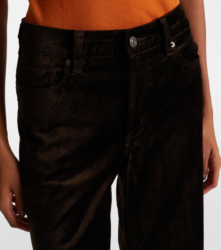 Le Slim Palazzo cotton-blend velvet wide-leg pants