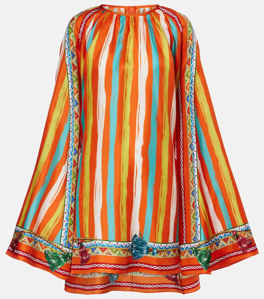 Oversized striped silk shirt