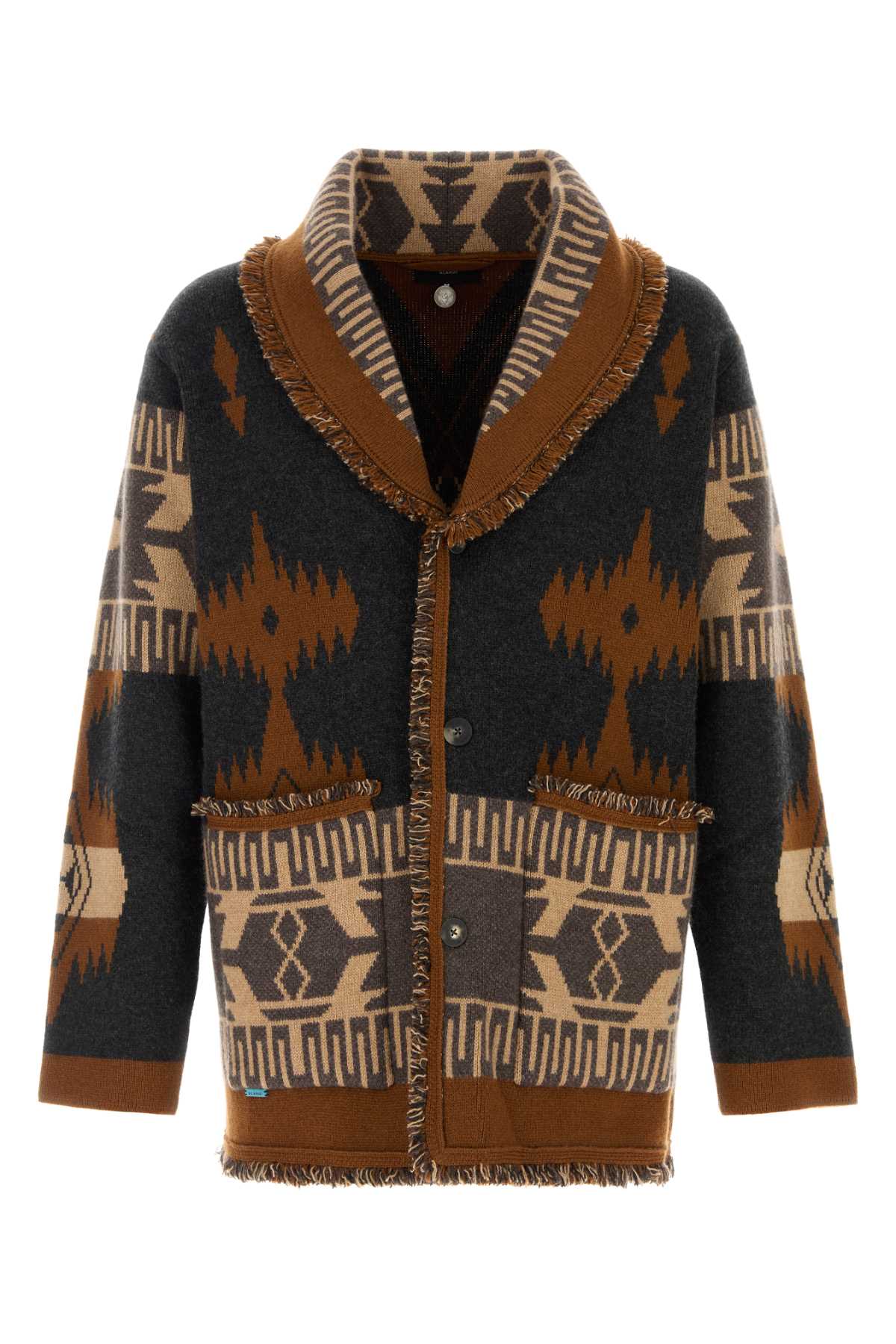 Jacquard Cardigan — Charcoal
