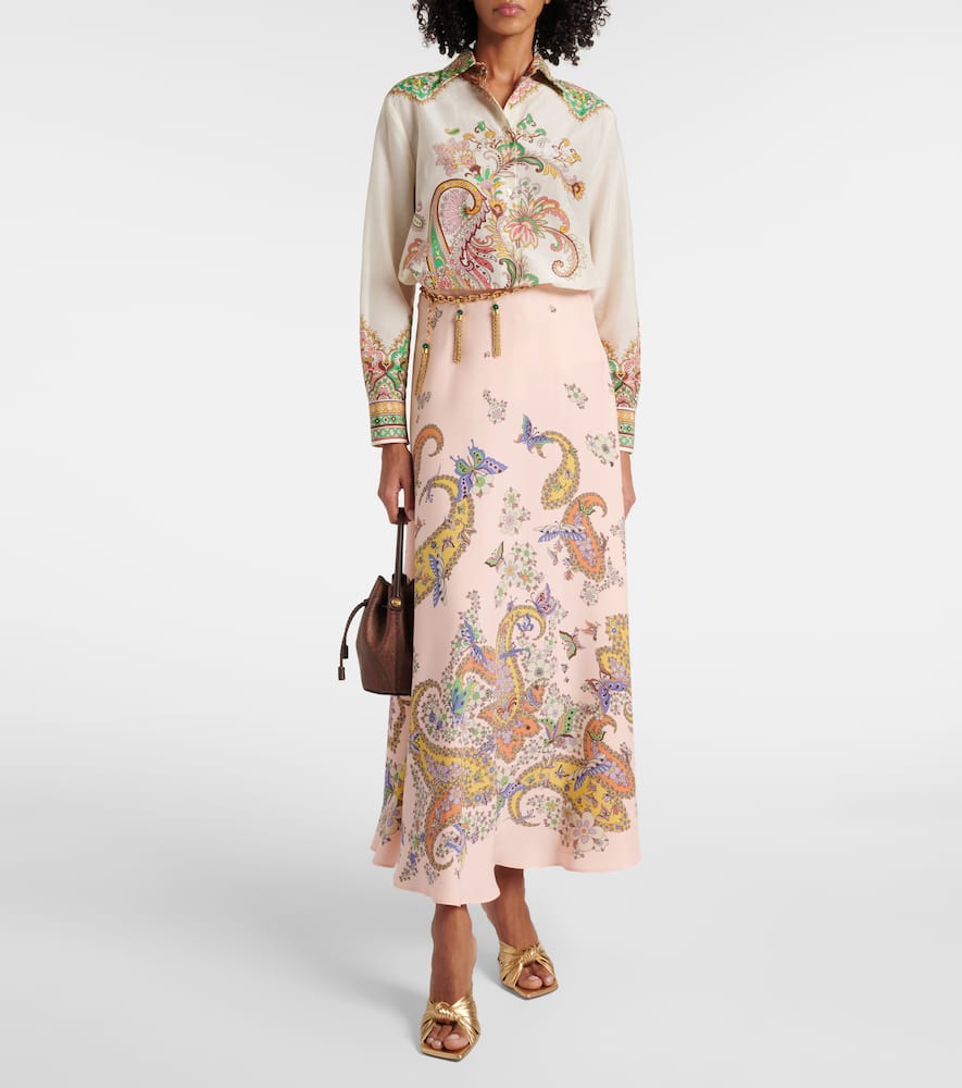 Printed cotton and silk shirt