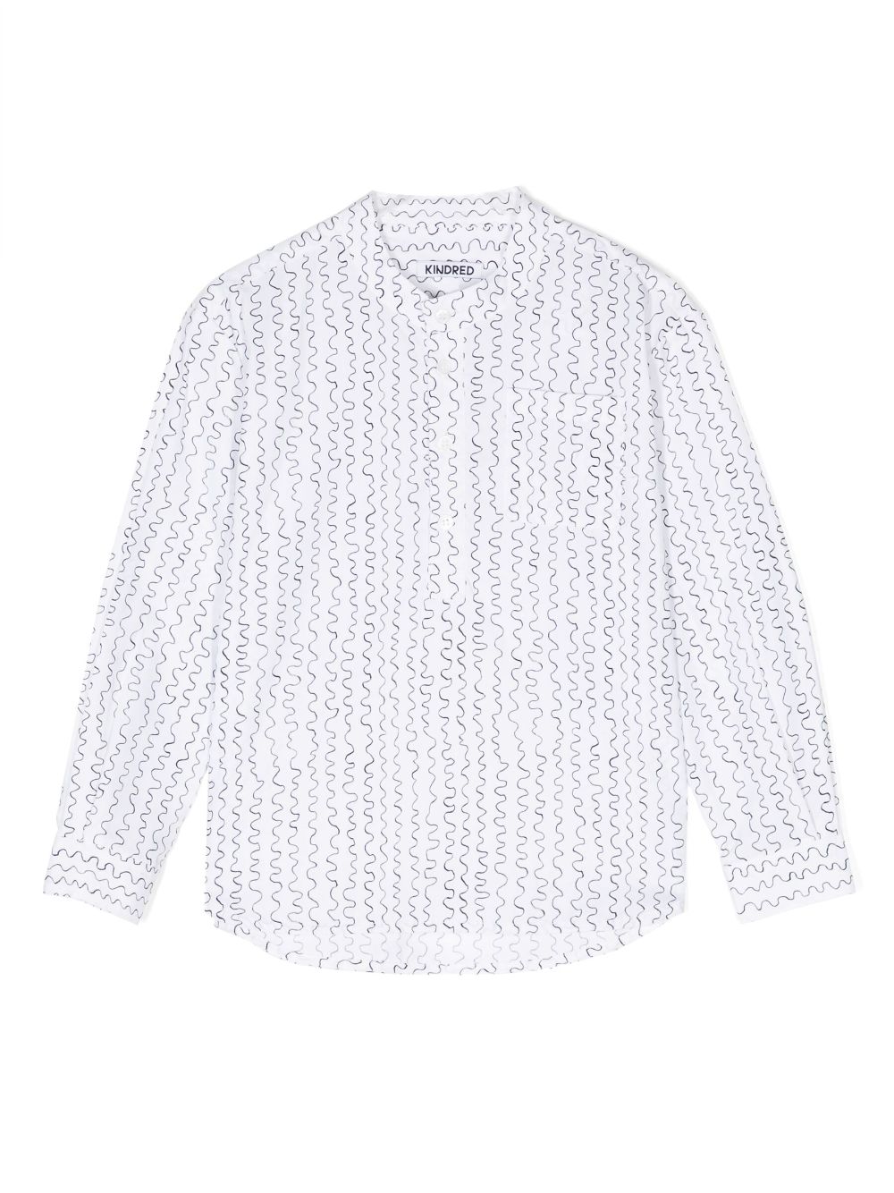 Wave-print long-sleeve shirt - White