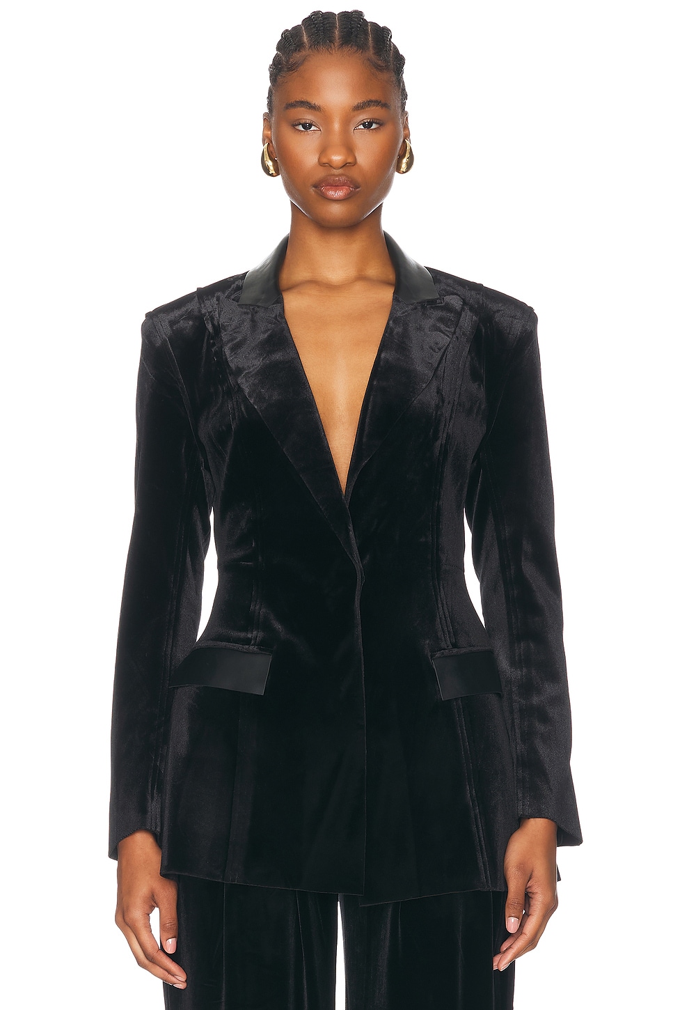 Norma Kamali Single Breasted Boyfriend Fit Riding Jacket in Black - Black.  XS also in