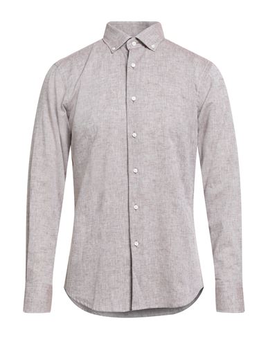 Man Shirt Taupe Size 15 ½ Linen, Cotton