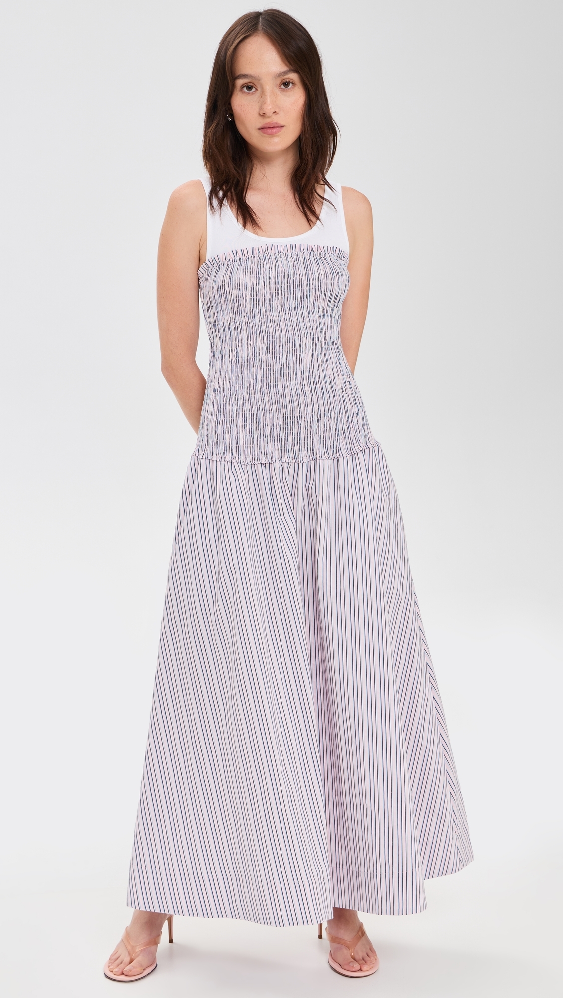 Sophie Stripe Maggy Dress Strawberry Cream/Blue