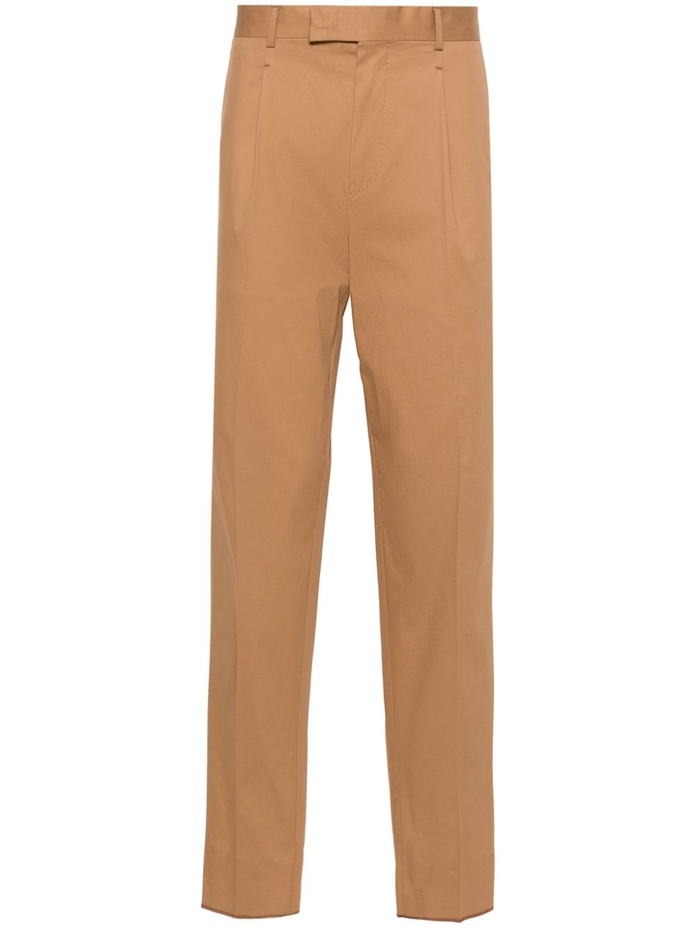 Mid-rise poplin chino trousers - Brown