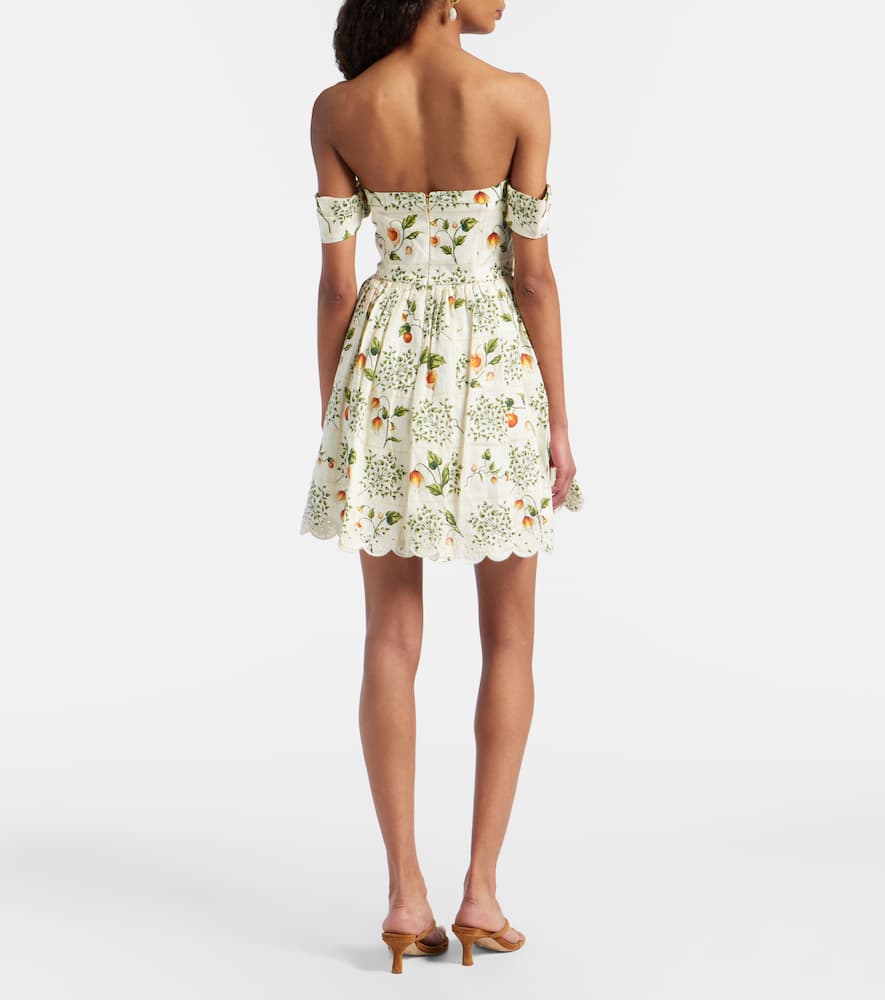 Poesia off-shoulder linen minidress
