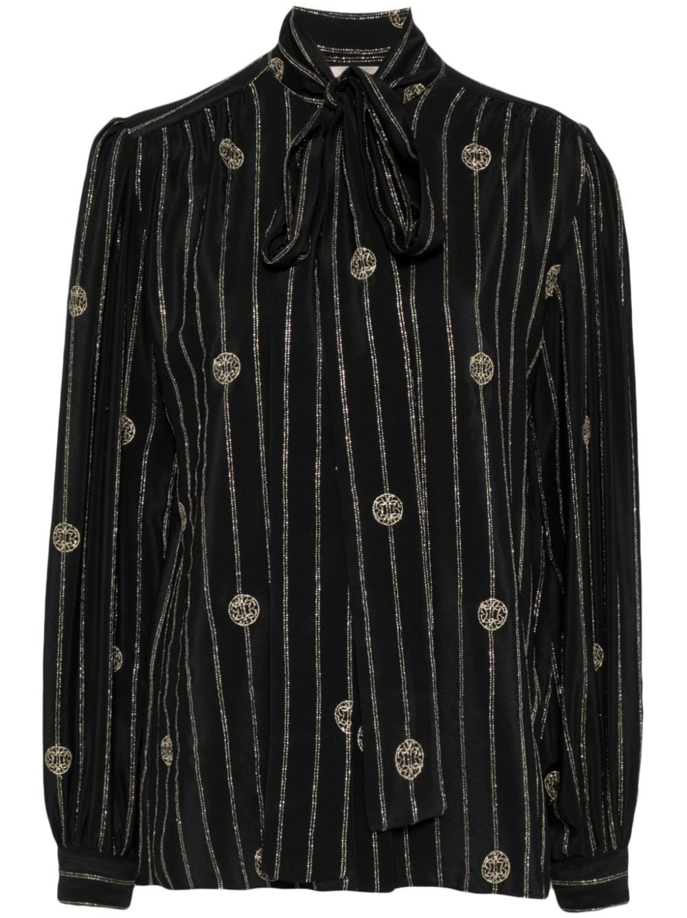 Metallic pinstripe shirt - Black