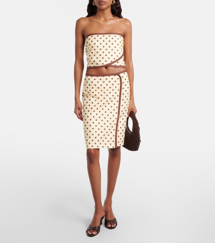 Bowie linen and cotton wrap skirt