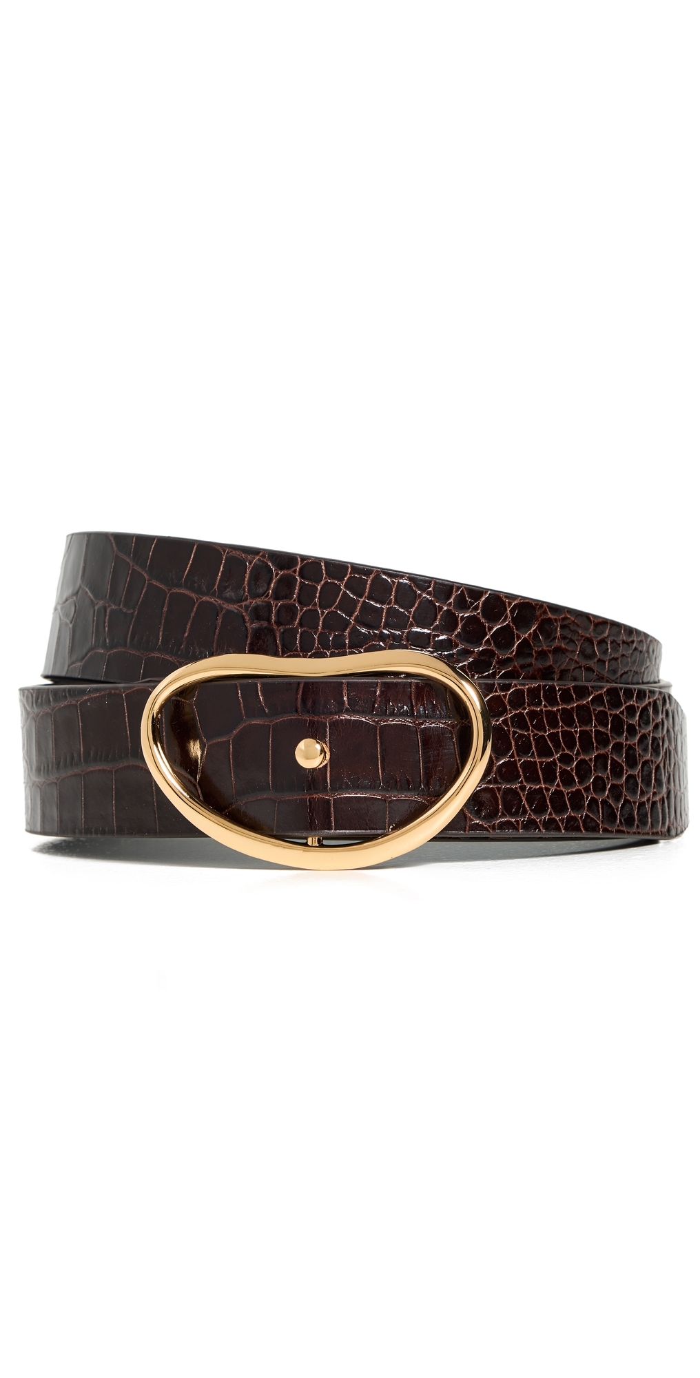Wide Georgia Belt In Brown Croc Brown