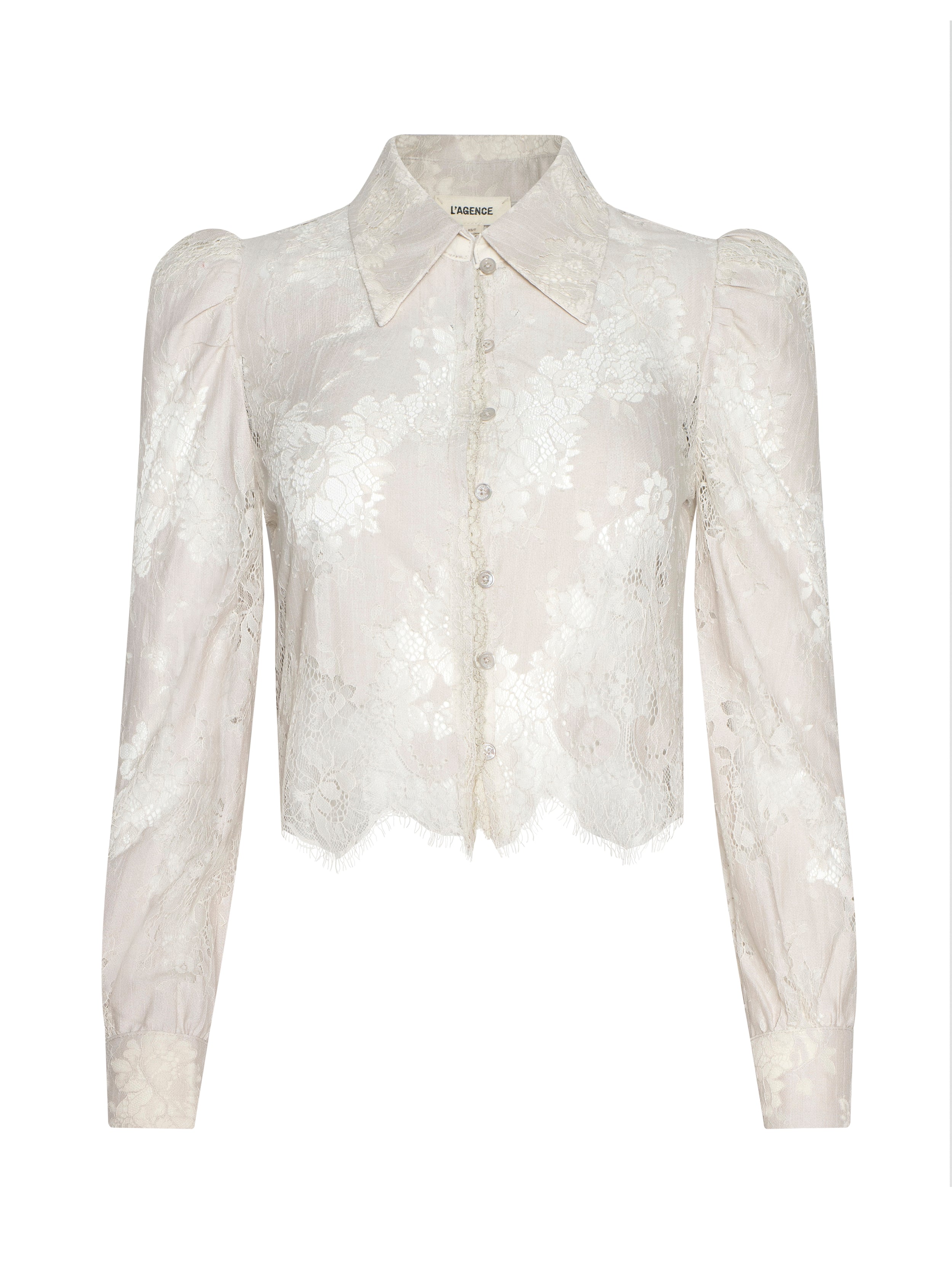 Anita Lace Blouse Top In Champagne