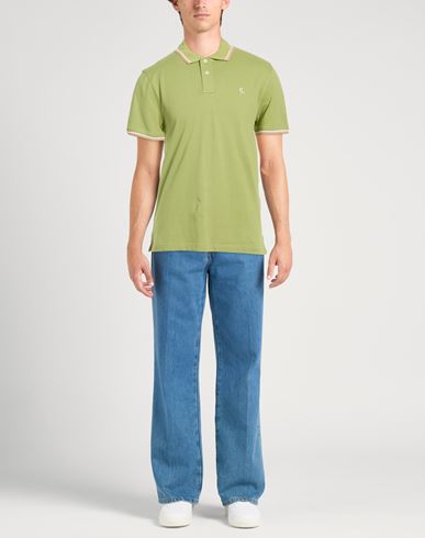Man Polo shirt Lime green Size L Cotton