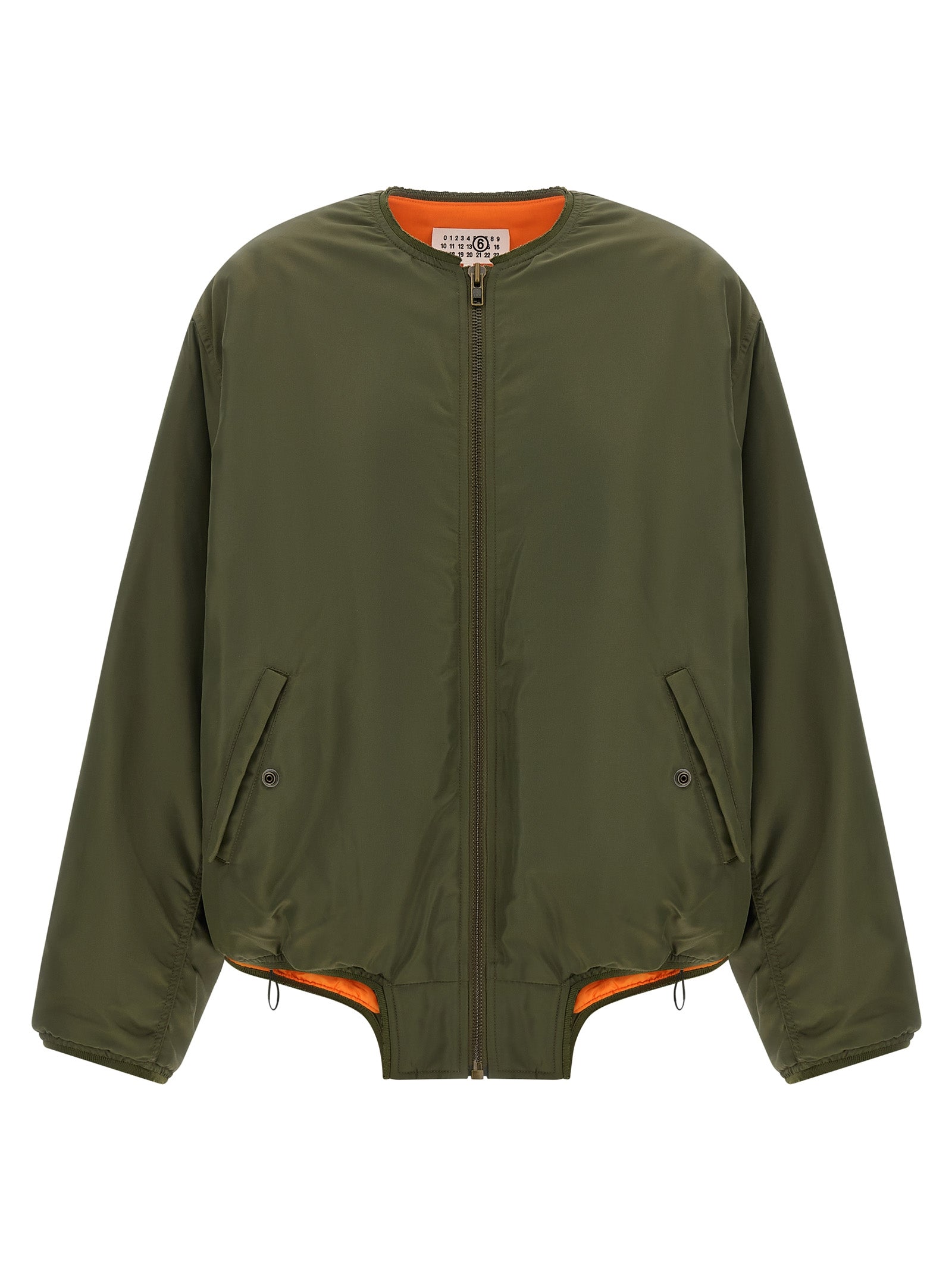 Bicolor Polyamide Bomber Jacket — Green