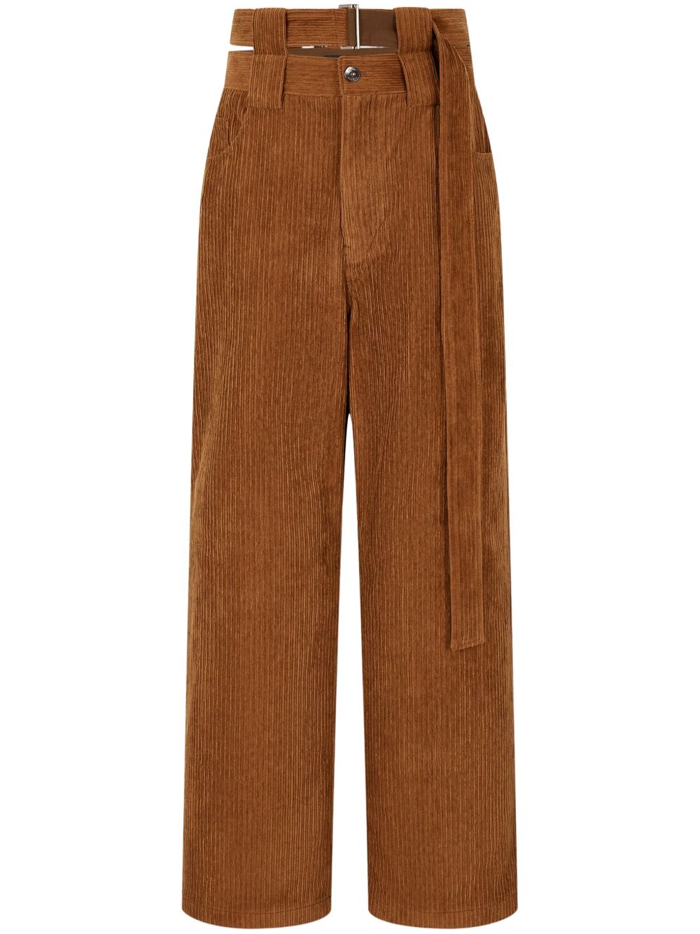Straight-leg corduroy trousers - Brown