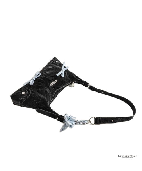 Balletcore look ribbon bow tie chain shoulder bag