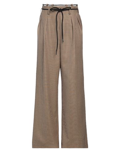 Woman Pants Sand Size 34 Wool, Polyester