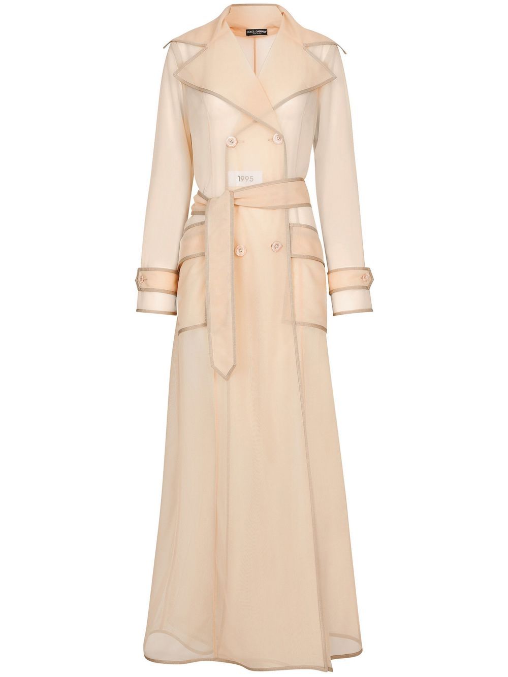 KIM DOLCE&GABBANA sheer floor-length trench coat - Neutrals