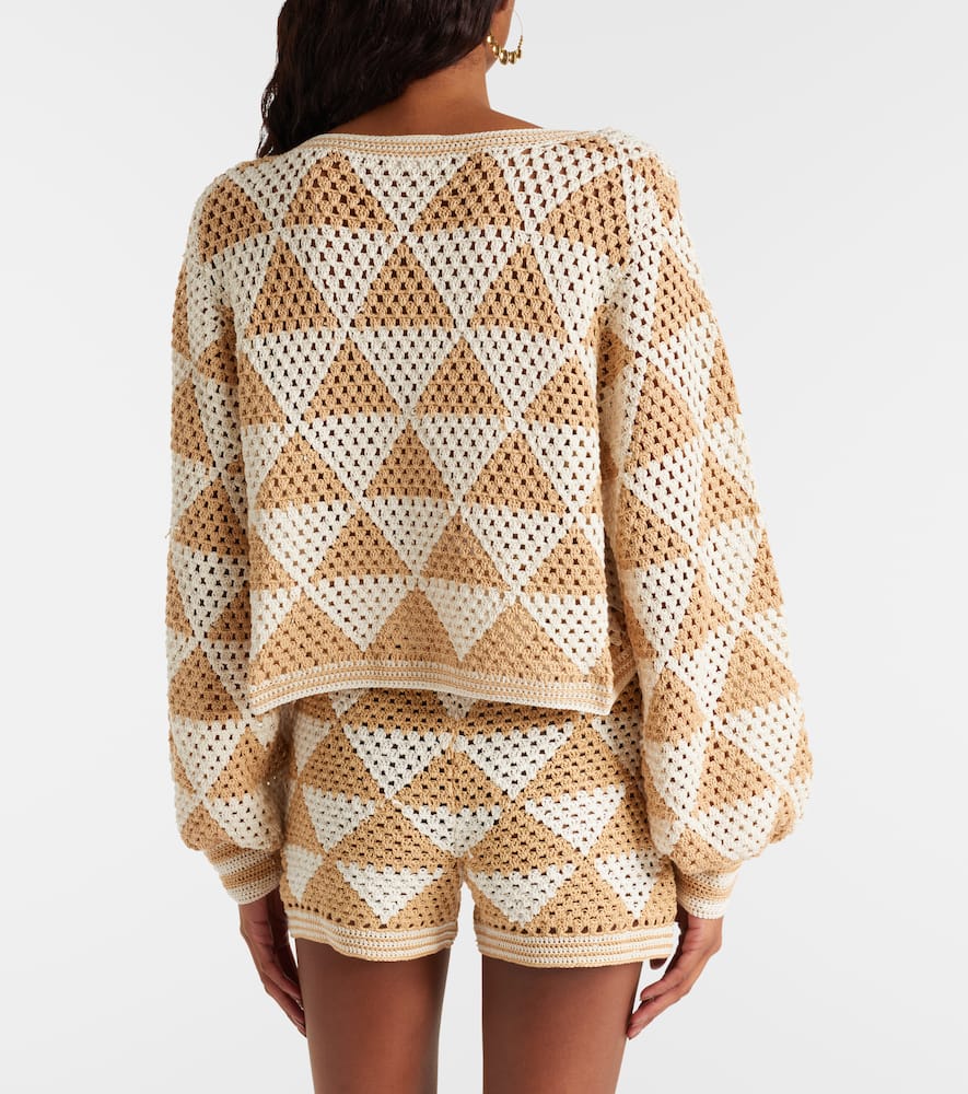 Maija crochet cropped cotton cardigan
