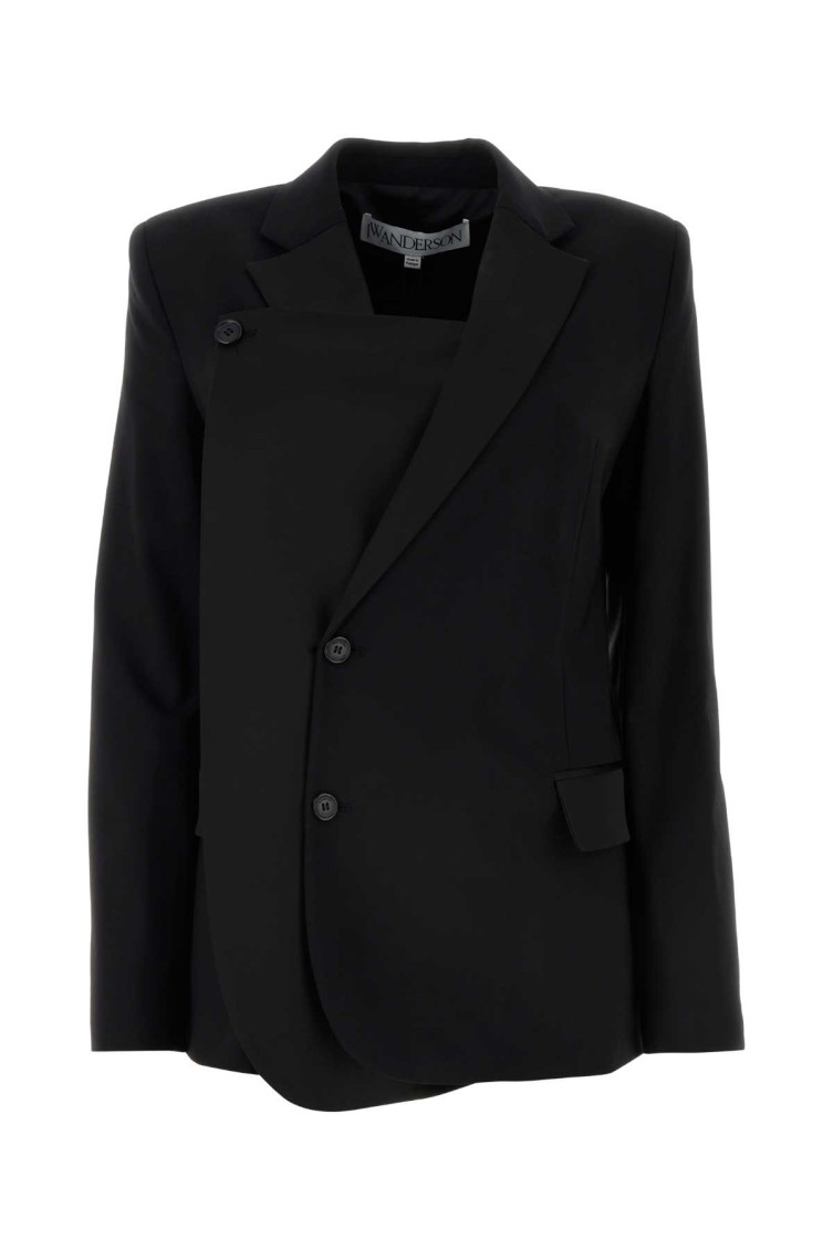 Panelled double-breasted blazer - Black