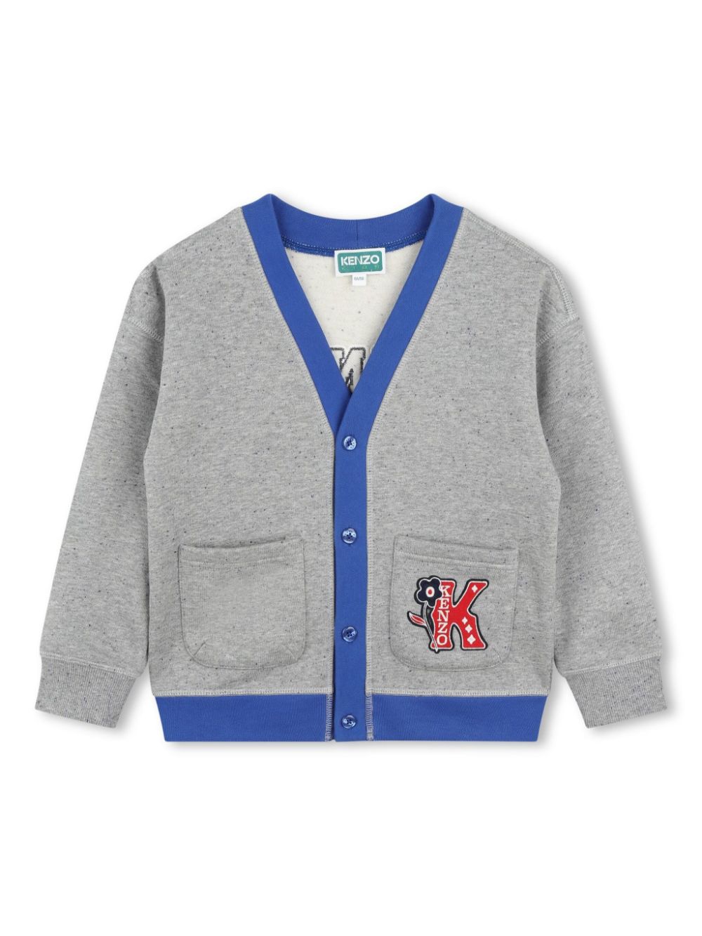 Logo-appliqué cotton cardigan - Grey
