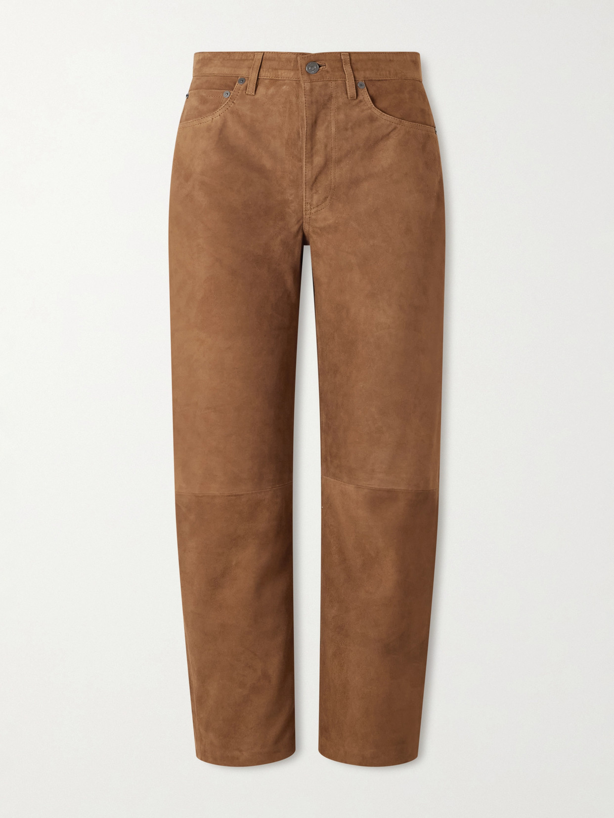 Miro Suede Barrel-leg Pants - Brown