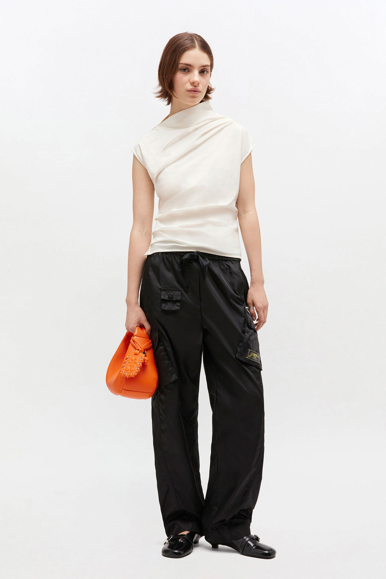 White Ivory Ruched Top