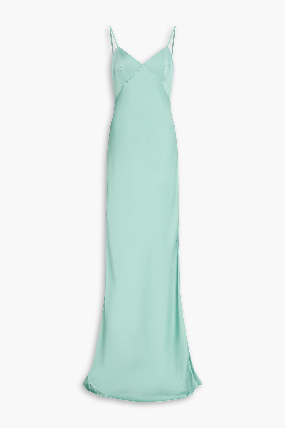 Cutout satin-crepe gown - Green - IT 44