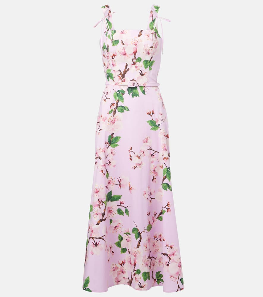 Floral cotton-blend midi dress