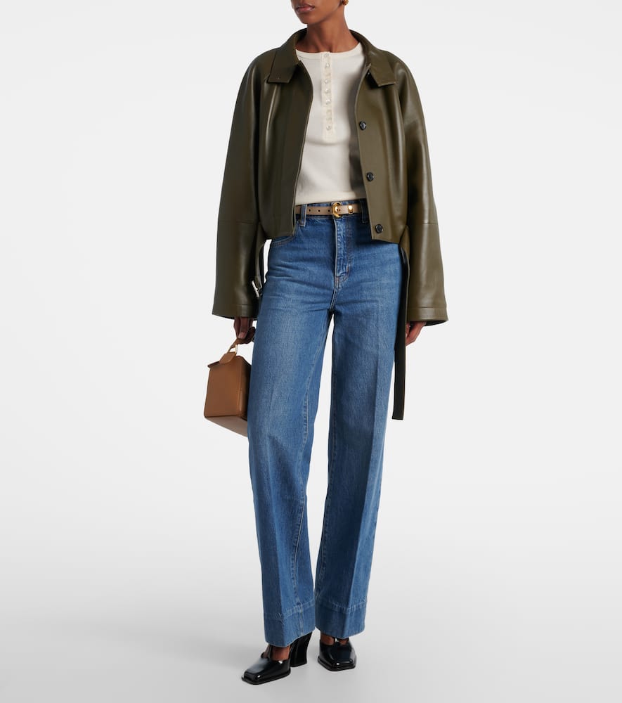 Loose mid-rise wide-leg jeans