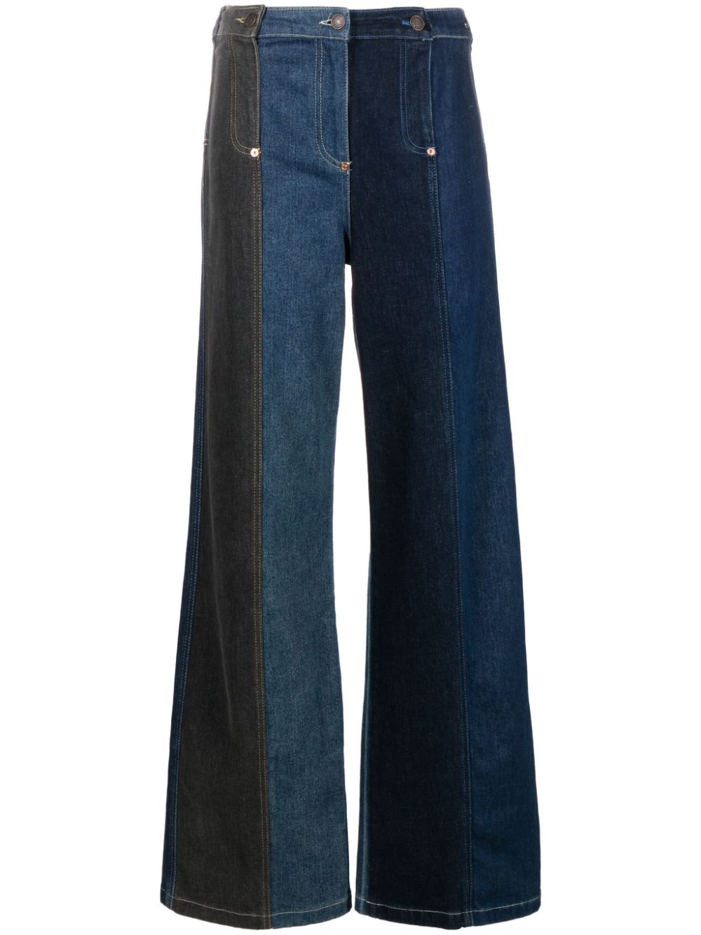 High-waisted wide-leg jeans - Blue