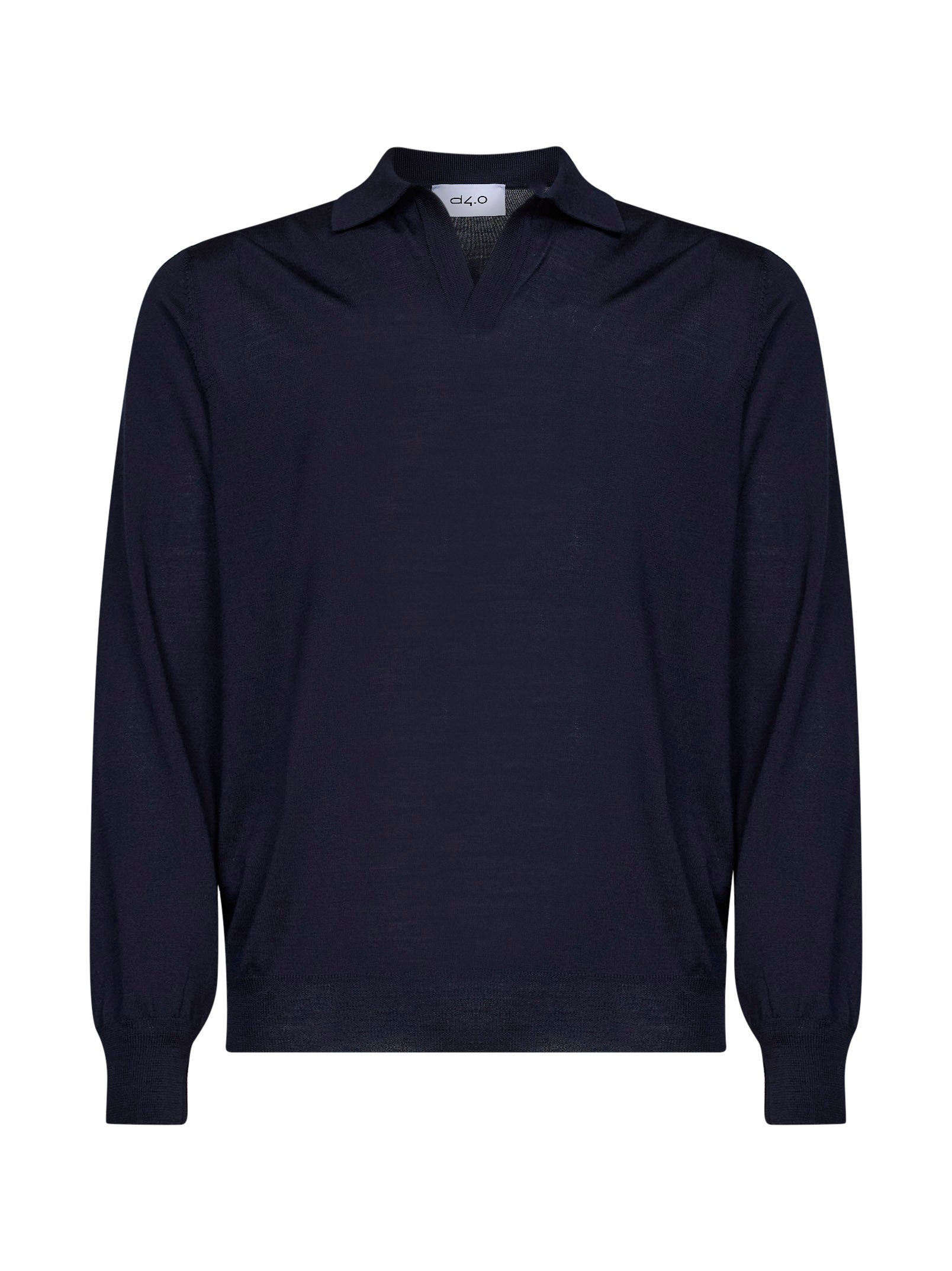 Virgin Wool Polo Shirt — Navy