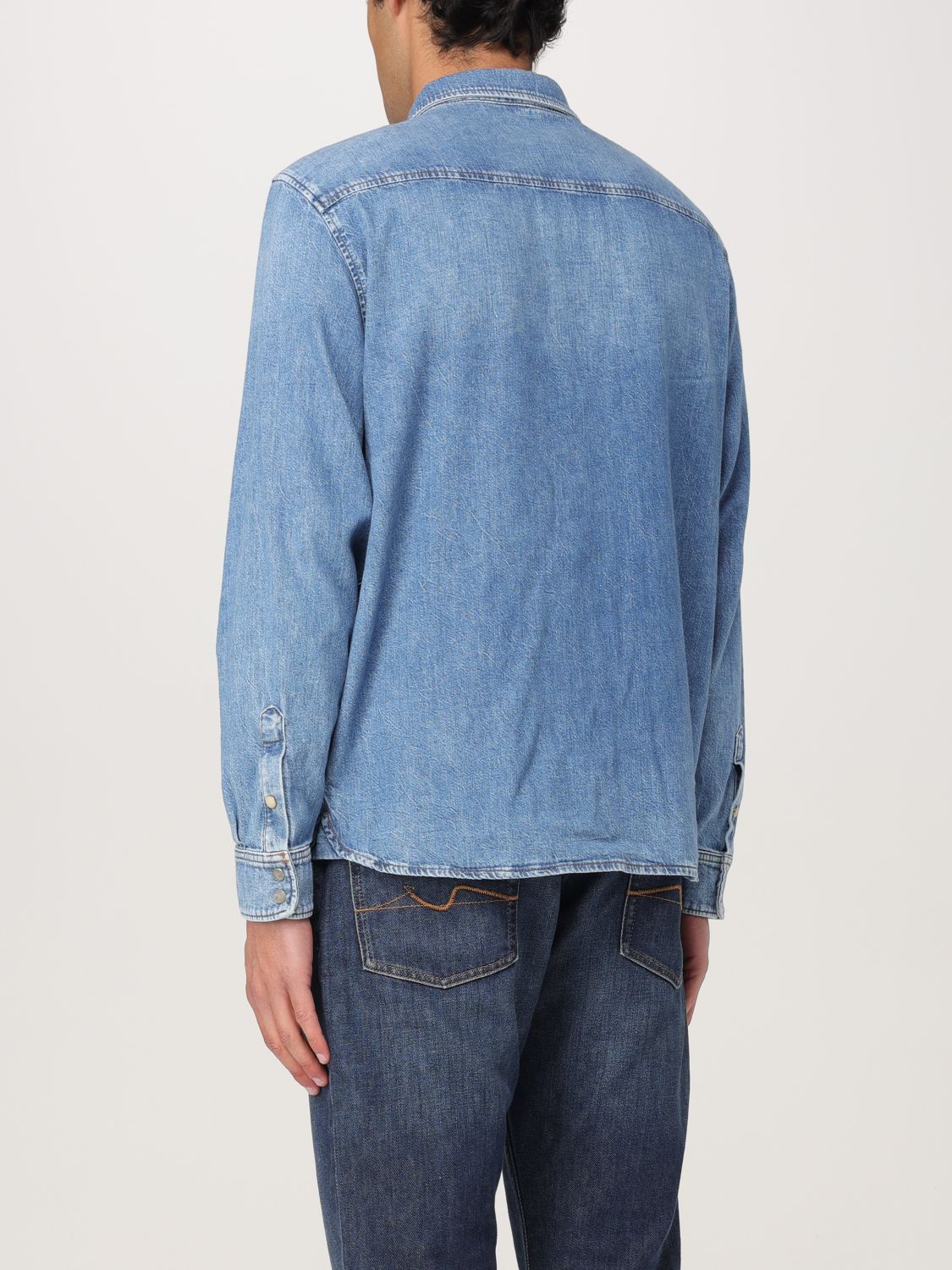 Flap-pocket denim shirt - Blue