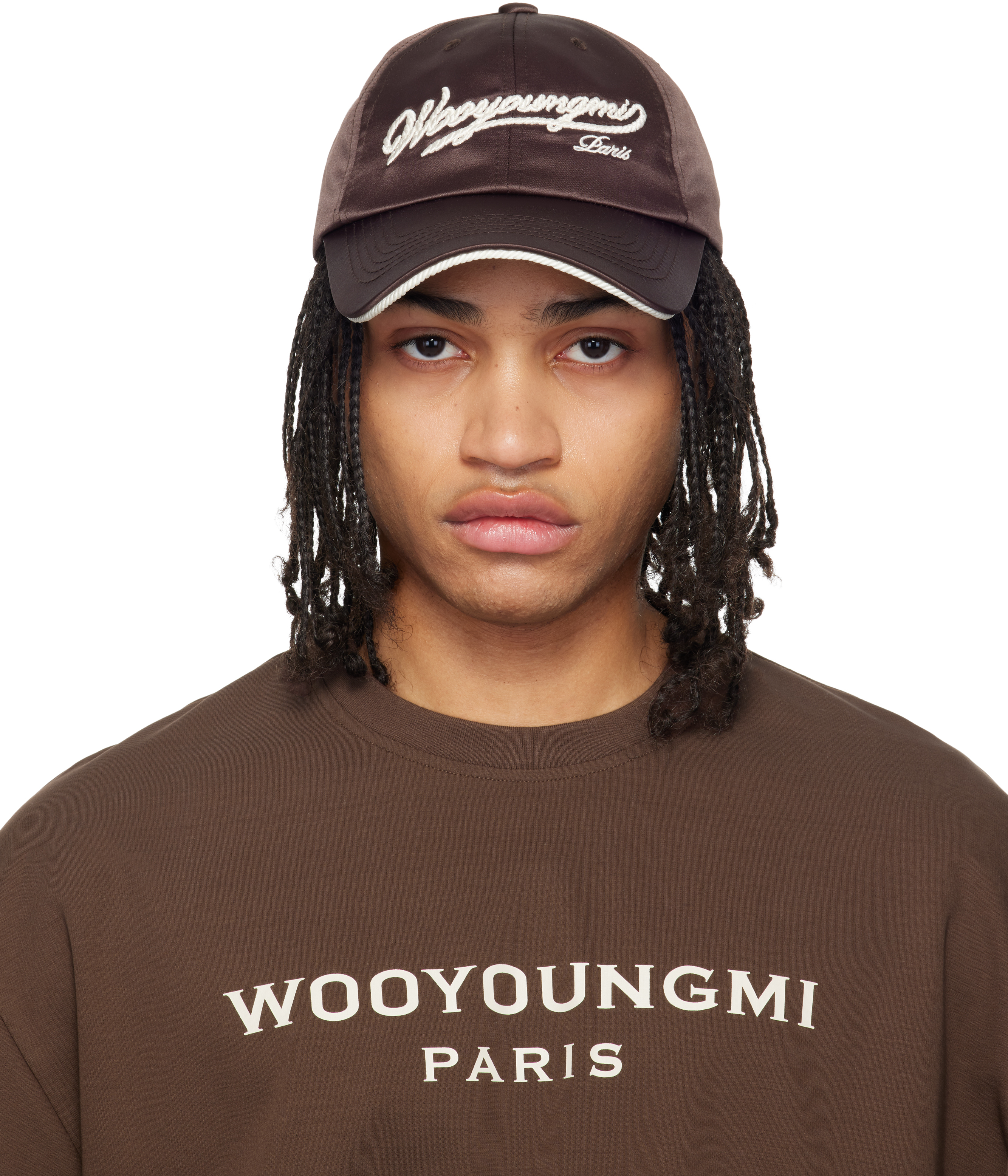 Brown Rope Embroidered Ball Cap