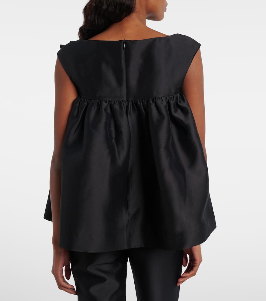 Floral-appliqué top