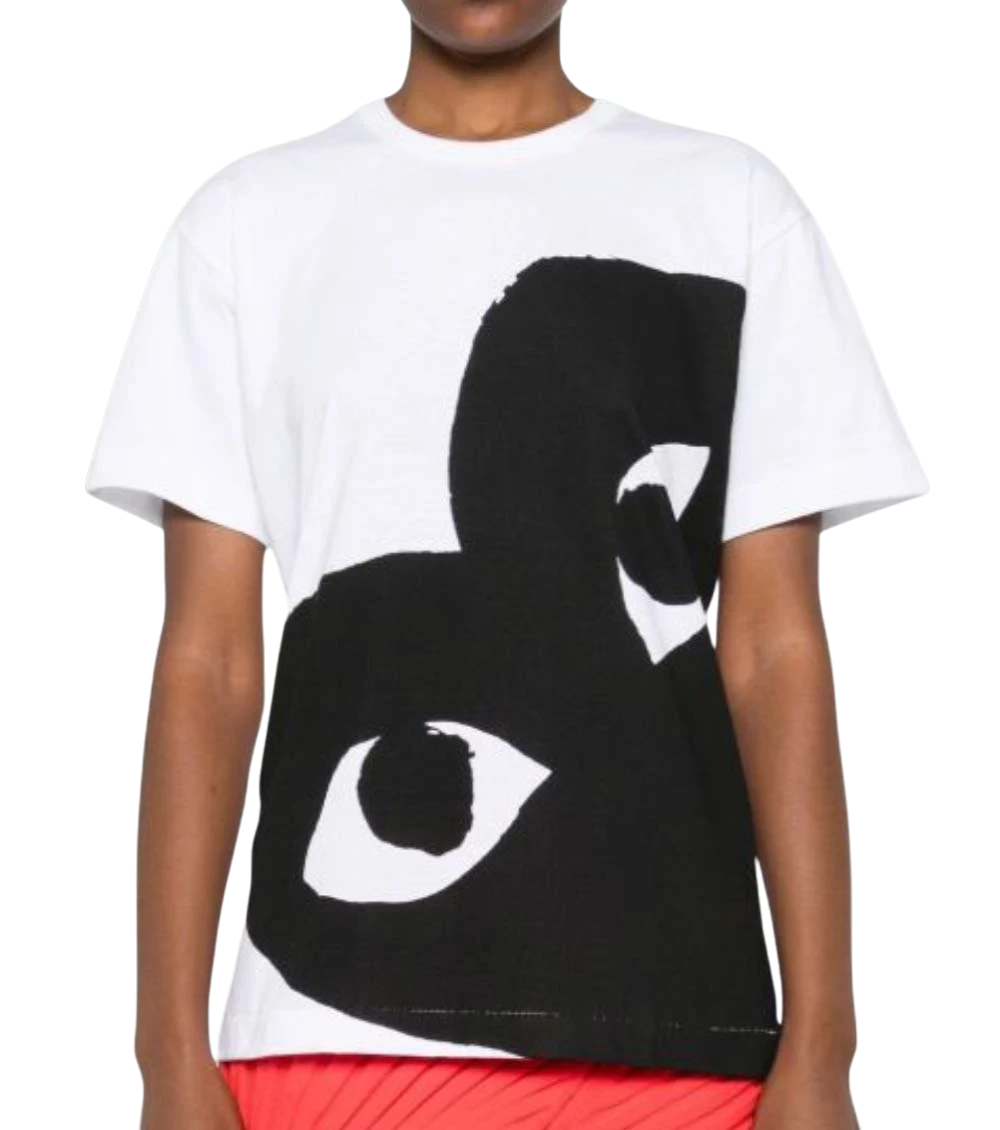 White Crew Neck Graphic Print T-Shirt
