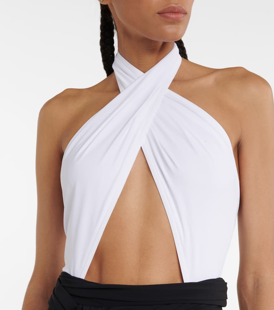 Cutout halterneck swimsuit