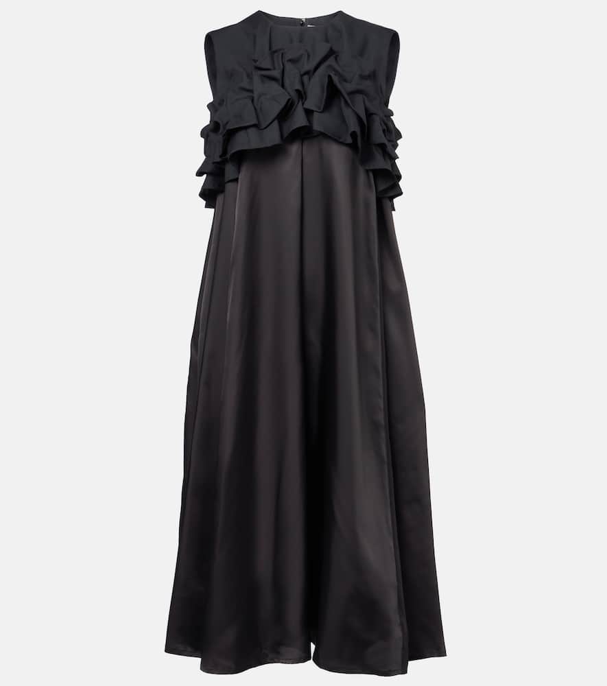 Ruffled wool midi dress