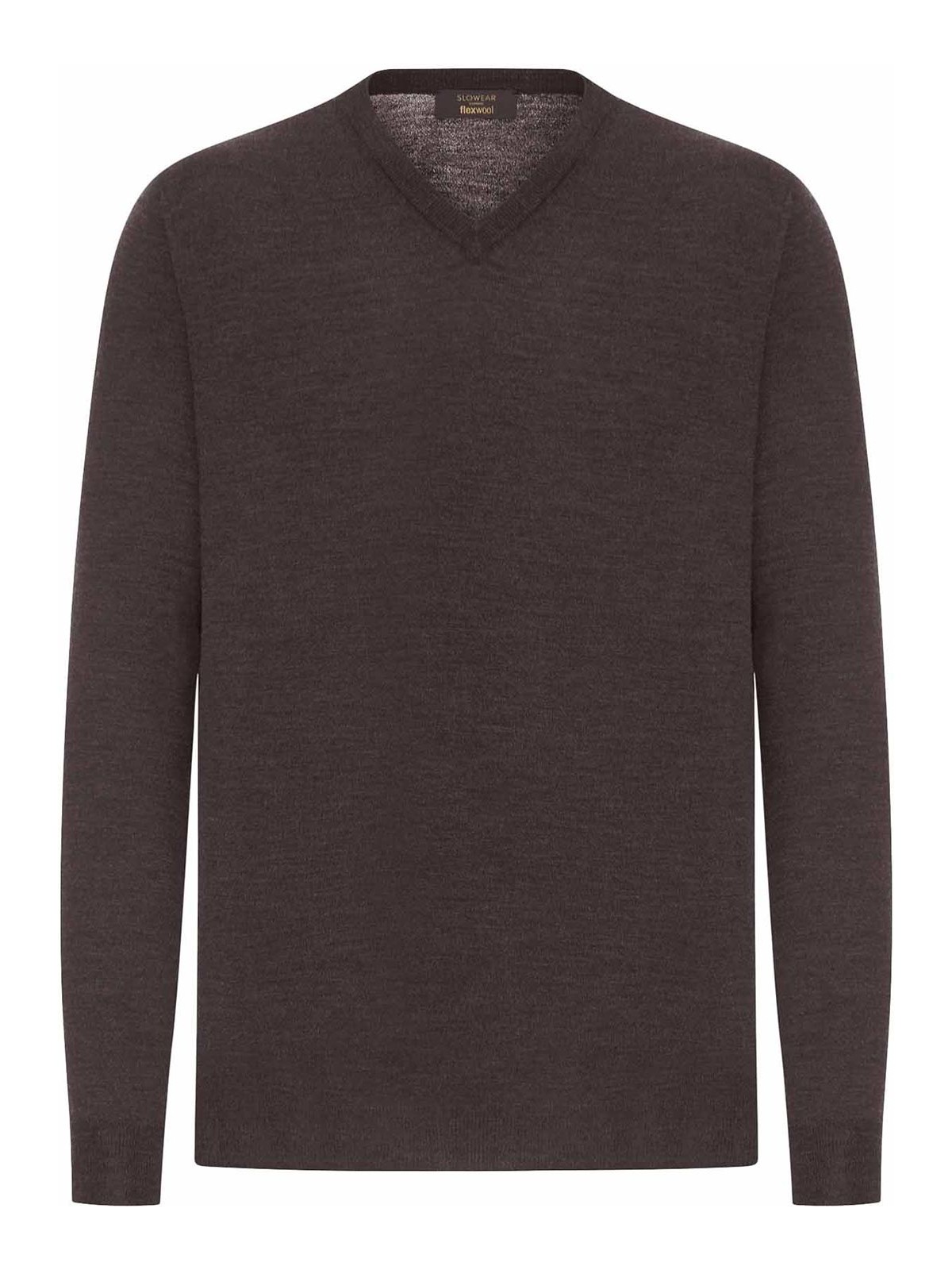 V-Neck Sweater In Fine Combed Wool